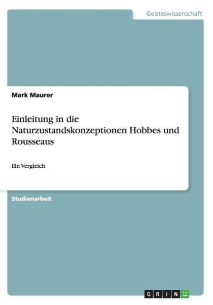 Cover for Maurer · Einleitung in die Naturzustandsk (Book) (2016)