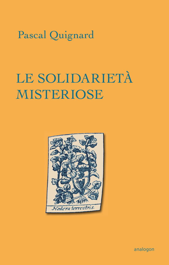 Cover for Pascal Quignard · Le Solidarieta Misteriose (Book)