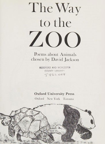 The Way to the Zoo - David Jackson - Books - Oxford University Press, USA - 9780192760456 - June 25, 1987