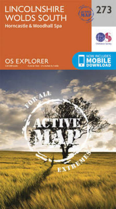 Cover for Ordnance Survey · Lincolnshire Wolds South - OS Explorer Active Map (Map) [September 2015 edition] (2015)