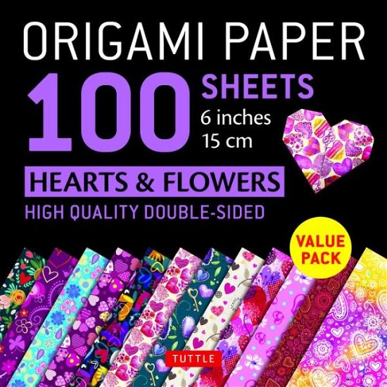 Cover for Tuttle Publishing · Origami Paper 100 sheets Hearts &amp; Flowers 6&quot; (15 cm): Tuttle Origami Paper: High-Quality Double-Sided Origami Sheets Printed with 12 Different Patterns: Instructions for 6 Projects Included (Stationery) (2019)