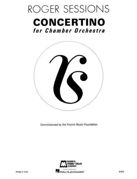 Cover for Roger Sessions · Concertino for Chamber Orchestra (Partitur) (2011)
