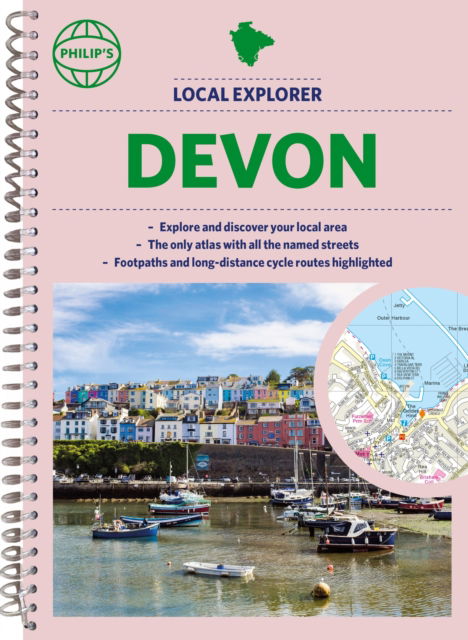 Cover for Philip's Maps · Philip's Local Explorer Street Atlas Devon - Philip's Street Atlas (Spiral Book) (2024)