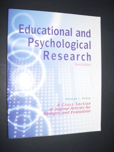 Cover for Mildred Patten · Educational and Psychological Research: A Cross-Section of Journal Articles for Analysis and Evaluation (Paperback Book) (2002)