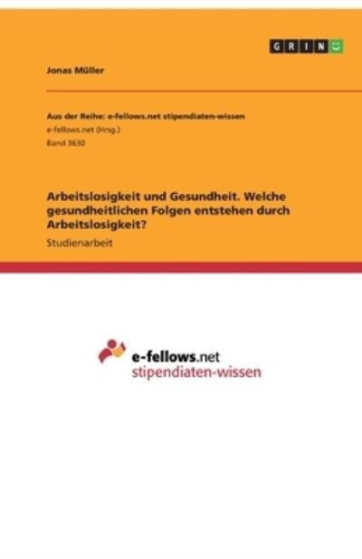 Cover for Müller · Arbeitslosigkeit und Gesundheit. (N/A)