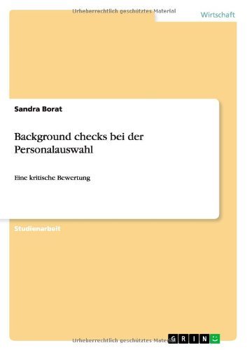 Cover for Borat · Background checks bei der Persona (Bok) [German edition] (2011)