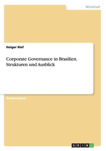 Cover for Rief · Corporate Governance in Brasilien. (Book) (2015)