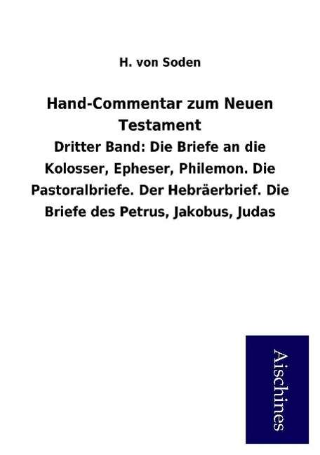 Cover for Soden · Hand-Commentar zum Neuen Testamen (Book)