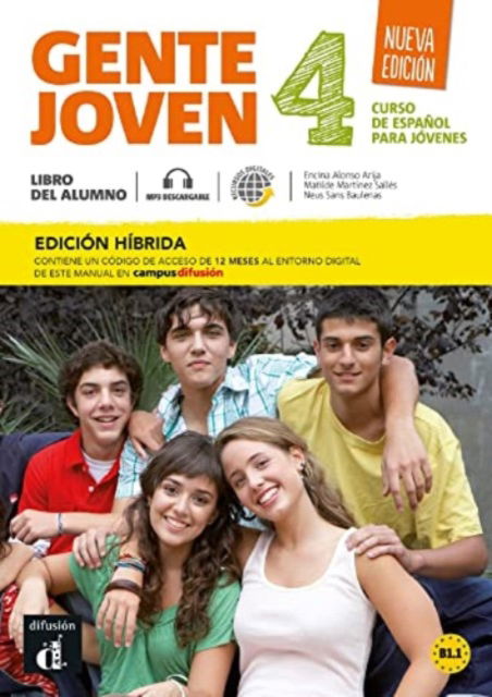 Cover for Encina Alsonso Arija · Gente joven Nueva edicion 4 Ed. hibrida Libro del alumno + audio MP3. B1 (Paperback Book) (2022)