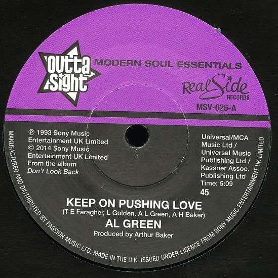 Cover for Al Green · Keep on Pushing Love / Your Heart's in Good Hands (7&quot;) (2014)