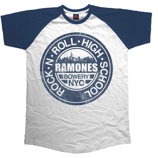 Ramones Unisex Raglan T-Shirt: Bowery NYC - Ramones - Fanituote - Merch Traffic - 5055979972457 - 