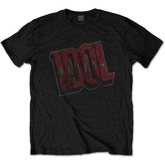 Cover for Billy Idol · Billy Idol Unisex T-Shirt: Vintage Logo (T-shirt) [size L] [Black - Unisex edition]