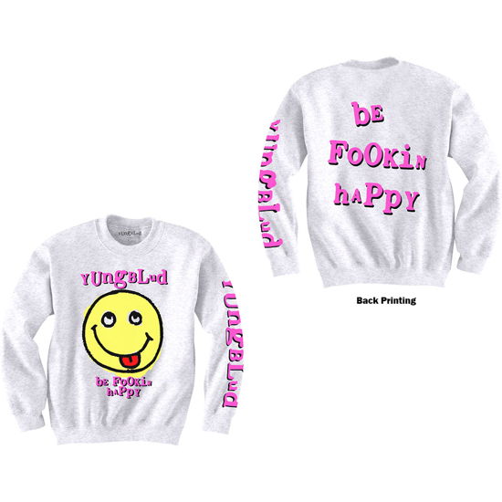 Cover for Yungblud · Yungblud Unisex Sweatshirt: Raver Smile (Back &amp; Sleeve Print) (CLOTHES) [size S] [White - Unisex edition]