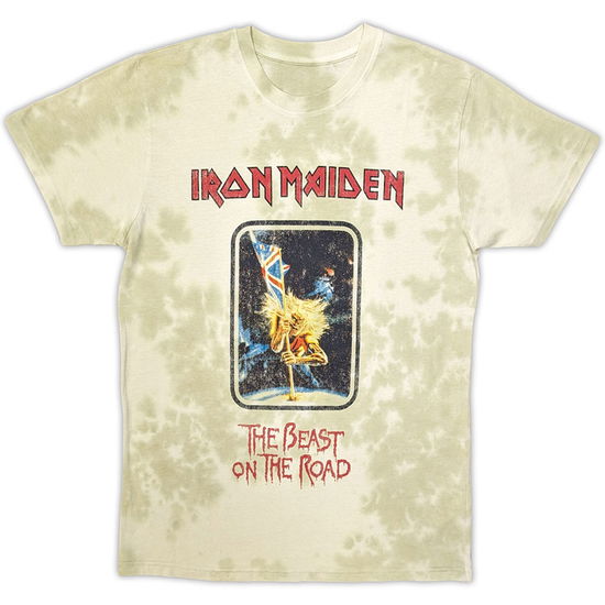 Cover for Iron Maiden · Iron Maiden Unisex T-Shirt: Beast On The Road (Sand) (Wash Collection) (T-shirt) [size M] (2024)