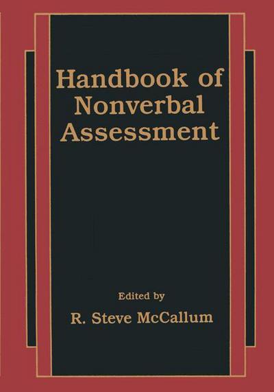 Cover for R Steve Mccallum · Handbook of Nonverbal Assessment (Paperback Book) [Softcover reprint of the original 1st ed. 2003 edition] (2012)