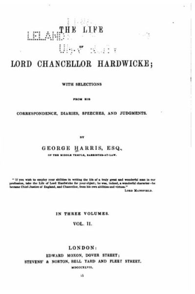 Cover for George Harris · The Life of Lord Chancellor Hardwicke (Paperback Book) (2016)