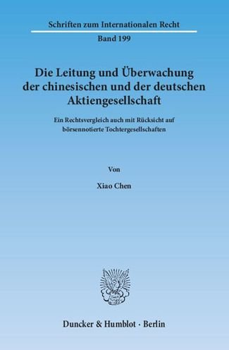 Cover for Chen · Die Leitung und Überwachung der ch (Book) (2014)