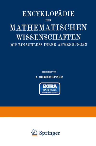 Cover for Arnold Sommerfeld · Encyklopadie der mathematischen Wissenschaften mit Einschluss ihrer Anwendungen: Bd. 5, Teil 1. Physik (Paperback Book) (1903)
