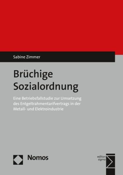 Cover for Zimmer · Brüchige Sozialordnung (Bog) (2016)