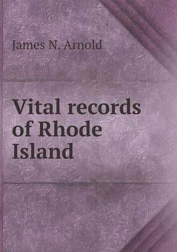 Cover for James N. Arnold · Vital Records of Rhode Island (Pocketbok) (2013)