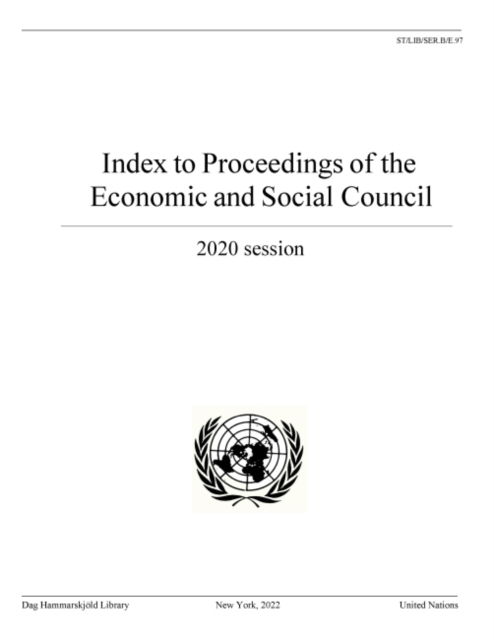 Cover for Dag Hammarskjeld Library · Index to proceedings of the Economic and Social Council: 2020 session - Bibliographical series (Paperback Book) (2022)