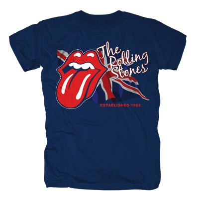 Cover for The Rolling Stones · Lick the Flag Navy (T-shirt) [size L] (2011)