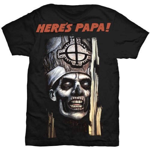 Ghost Unisex T-Shirt: Here's Papa (Back Print) - Ghost - Fanituote - MERCHANDISE - 5055295392458 - maanantai 13. tammikuuta 2020