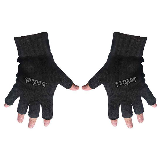 Cover for Testament · Testament Unisex Fingerless Gloves: Logo (CLOTHES) [Black - Unisex edition]