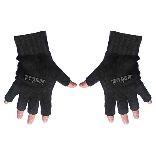 Cover for Testament · Testament Unisex Fingerless Gloves: Logo (CLOTHES) [Black - Unisex edition]