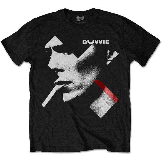 David Bowie Unisex T-Shirt: X Smoke Red - David Bowie - Produtos - Bravado - 5056170605458 - 