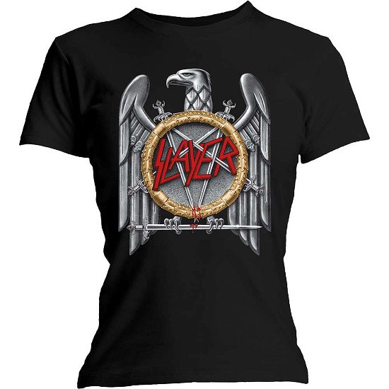 Slayer Ladies T-Shirt: Silver Eagle - Slayer - Produtos - Global - Apparel - 5056170621458 - 