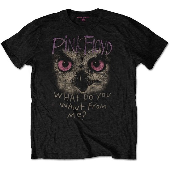 Pink Floyd Unisex T-Shirt: Owl - WDYWFM? - Pink Floyd - Koopwaar -  - 5056368664458 - 