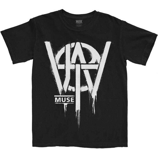 Muse Unisex T-Shirt: Will of the People Stencil (Black) - Muse - Produtos - - 5056561049458 - 31 de agosto de 2022