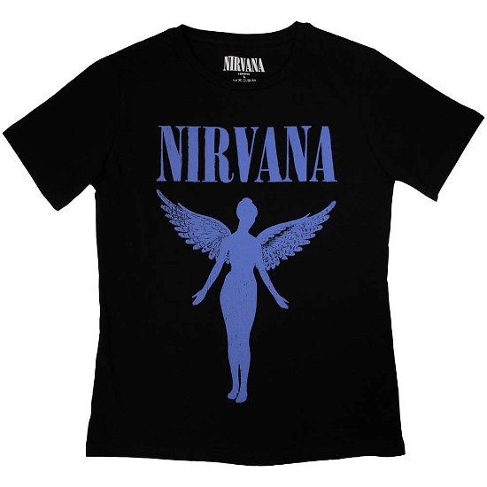 Nirvana Ladies T-Shirt: Angelic Blue Mono - Nirvana - Merchandise -  - 5056737215458 - 