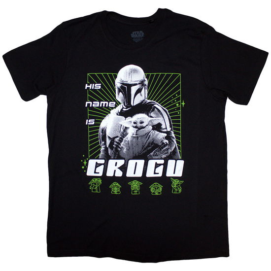 Cover for Star Wars · Star Wars Unisex T-Shirt: The Mandalorian His Name Is Grogu (Black) (T-shirt) [size S] (2024)