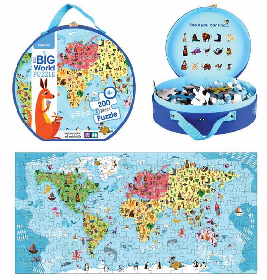 Vores store verden puslespil i kuffert - - Annen - Barbo Toys - 5704976058458 - 4. november 2023