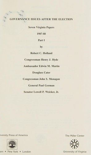 Cover for Kenneth W. Thompson · Virginia Papers on the Presidency (Paperback Book) (1996)