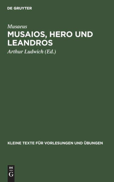 Cover for Musaeus · Musaios, Hero und Leandros (N/A) (1929)