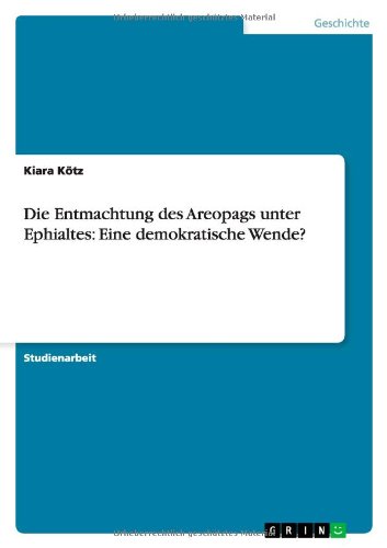 Cover for Kötz · Die Entmachtung des Areopags unter (Book) [German edition] (2010)