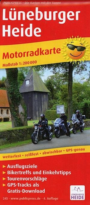 Cover for Publicpress · Luneburg Heath, motorcycle map 1:200,000 (Map) (2017)