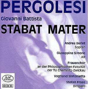 Stabat Mater - G.b. Pergolesi - Musiikki - ARS PRODUKTION - 4011407973459 - maanantai 27. marraskuuta 1995