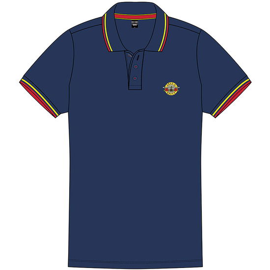 Guns N' Roses Unisex Polo Shirt: Classic Logo (Navy Blue) - Guns N' Roses - Produtos - - 5056368612459 - 18 de fevereiro de 2020
