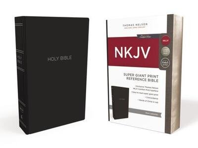 Cover for Thomas Thomas Nelson · NKJV, Reference Bible, Super Giant Print, Leather-Look, Black, Red Letter Edition, Comfort Print (Book) (2018)