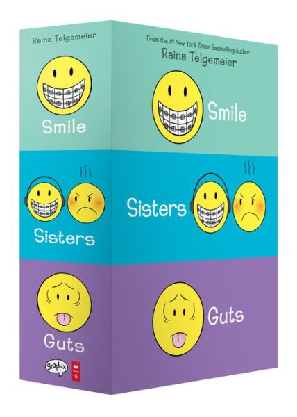 Smile / Sisters / Guts Box Set - Raina Telgemeier - Kirjat - Scholastic US - 9781338599459 - torstai 5. elokuuta 2021