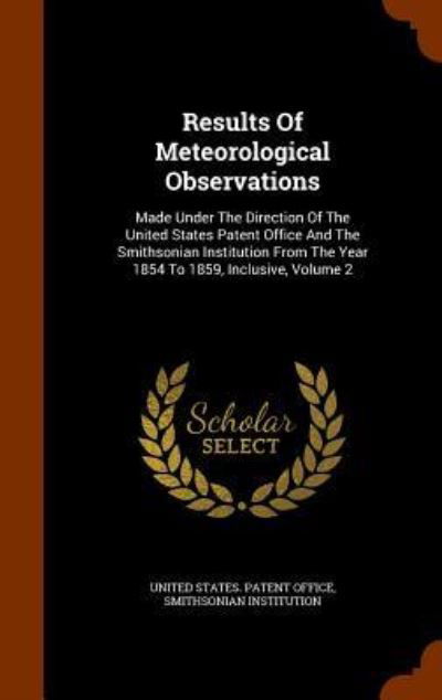 Cover for Smithsonian Institution · Results of Meteorological Observations (Hardcover Book) (2015)