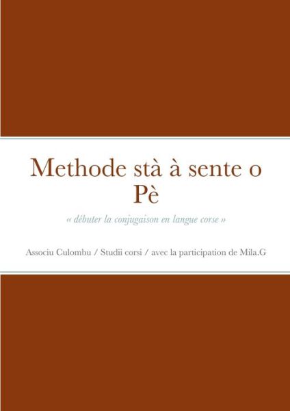 Cover for Associu Culombu Studii Corsi · Methode sta a sente o Pe (Paperback Book) (2022)