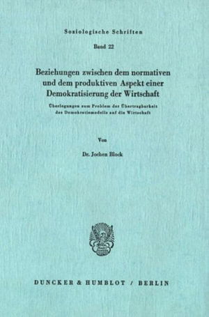 Cover for Block · Beziehungen zwischen dem normativ (Book) (1977)