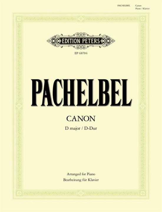 Cover for Johann Pachelbel · Canon in D major (Sheet music) (2020)