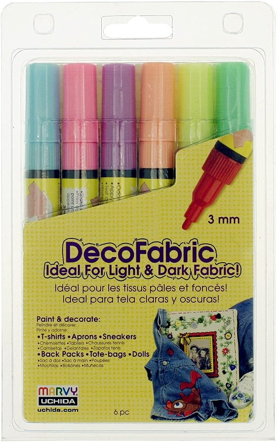 Cover for Deko- / stoffmalstifte · Sortiment Strichst?rke: 3 Mm 6 Stck. Neonfarben (Leksaker)
