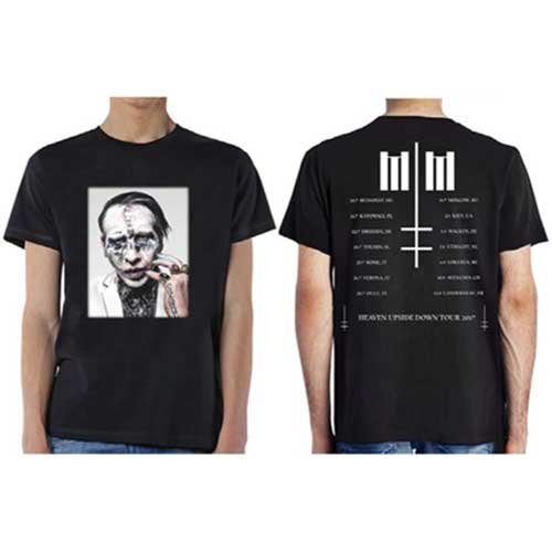 Cover for Marilyn Manson · Marilyn Manson Unisex T-Shirt: Heaven Upside Down Tour (Summer 2017) (Back Print/Ex Tour) (T-shirt) [size M] [Black - Unisex edition]
